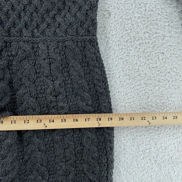 Aran Crafts Zip Cardigan Sweater Womens L Merino Wool Knit Ireland‎ Cowl Neck - Picture 6 of 9